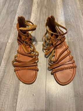 Brown Strappy Gladiator Sandals - Women
